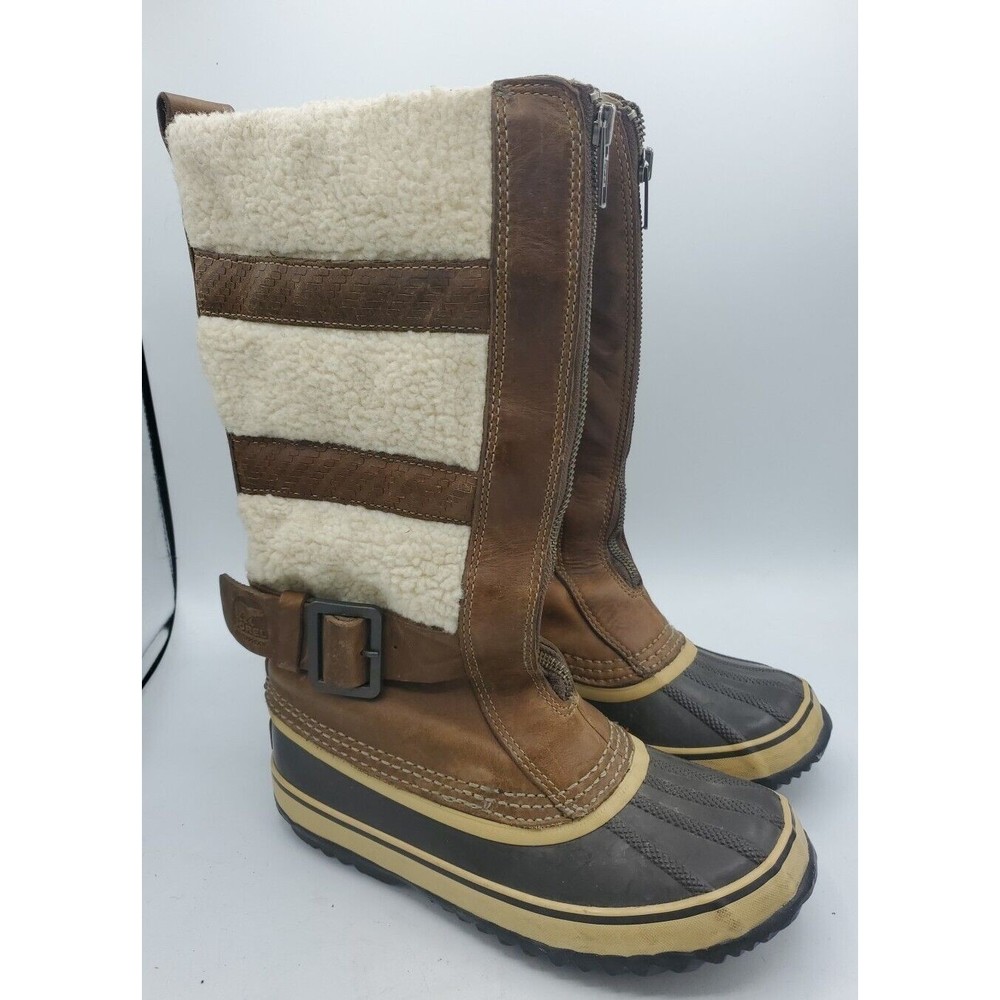 Sorel Brown and Cream Winter Boots